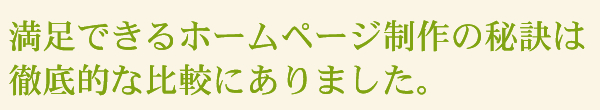 満足できるホームページ制作の秘訣は徹底的な比較にありました。